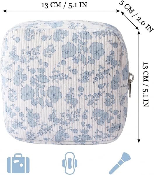 Bolsa para Guardar Compresas, Bolsas Sanitarias Portátiles con Cremallera, para Mujer Niñas Adolescent - 5