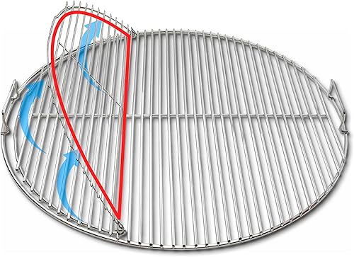 Miniatura 4 de Rejilla de cocción de parrilla de carbón SnS Grills EasySpin, de acero inoxidable 304, apertura grande con bisagras, perfecta para cocción de 2