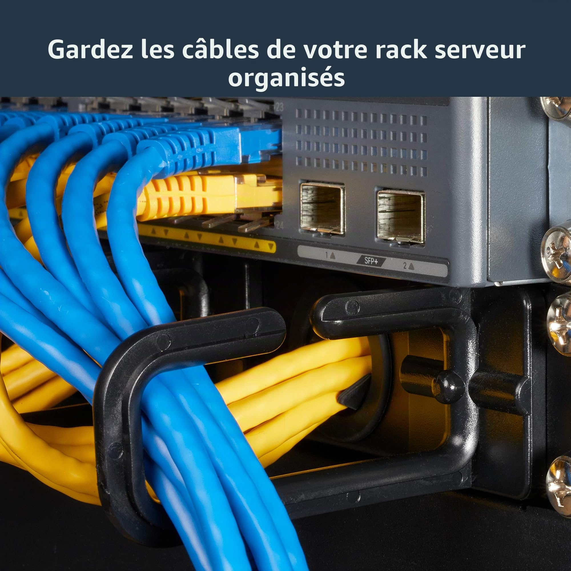 StarTech Gestionnaire Câbles Horizontal 1U 19", Anneaux en D (CABLMANAGERH) | Acier, Baie de brassage, Organisateur de cordons, Centre de données, Passe-câbles