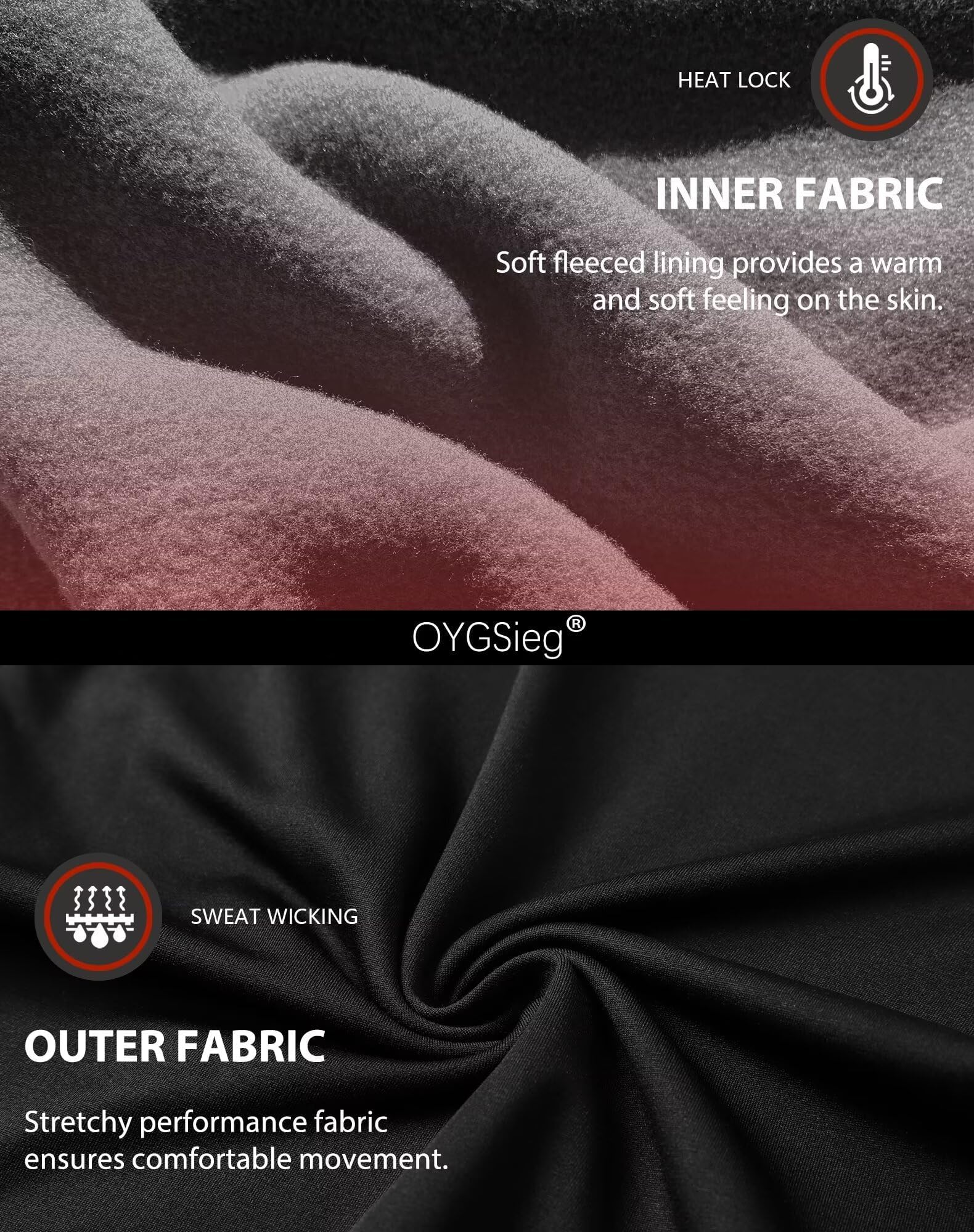 Paquete de 5 camisas térmicas de cuello alto para hombre, manga larga, con forro polar de compresión, camiseta interior de capa base