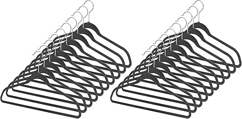 Miniatura 1 de Whitmor Juego de 20 perchas de plástico para trajes, color negro