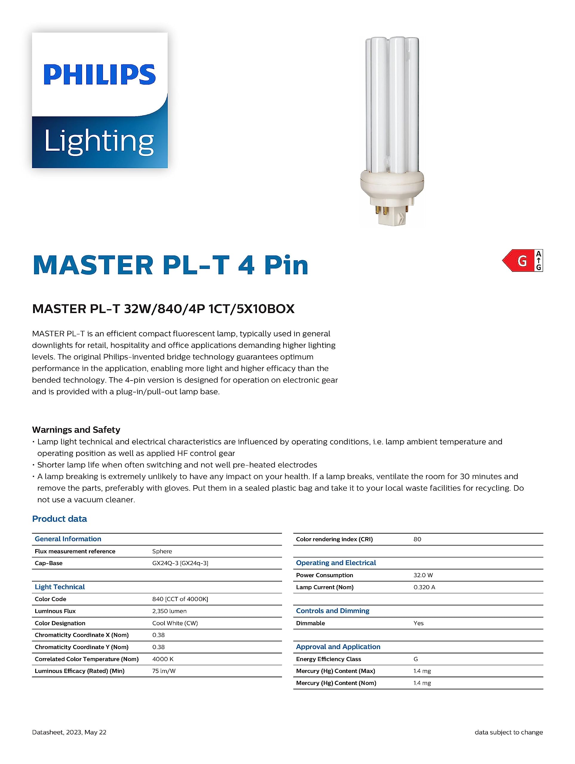 Philips Bombilla de Bajo Consumo GX24q-3 32 W