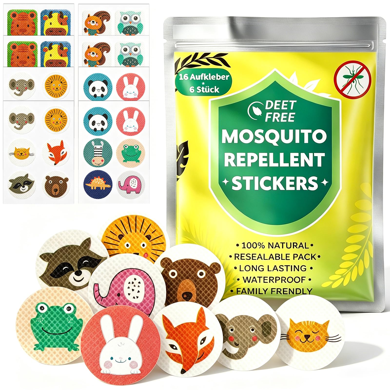 96 Stück Mückenpflaster Mückenschutz Pflaster Anti Mücken - Moskito Pflaster Gegen Mücken, Mückenschutz Aufkleber Mückenstich für Camping Zubehör Urlaub Must Haves Summer Outdoor