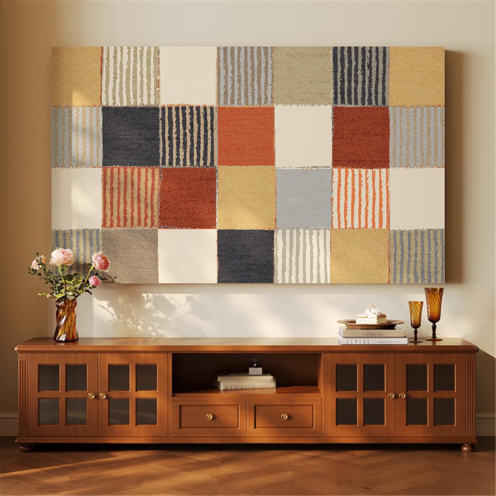 Tv Abdeckung Halb-Wrap Rückseite Atmungsaktiv Tv Bildschirm Staubschutzhülle Druck Tv Hülle für Wohnbereich Schlafzimmer Dekoration(65in(150 * 90cm),D)