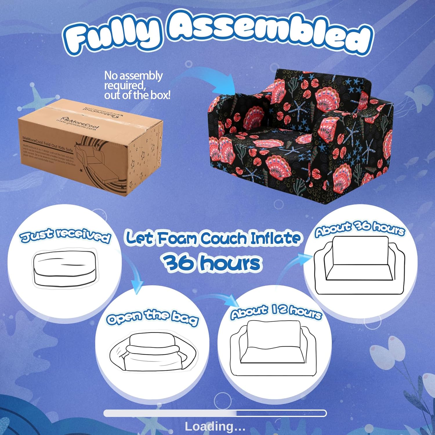 MeMoreCool Folding Kids Couch – 2-in-1 Toddler Sofa Bed, Lounge Chair for Ages 1-3, Playroom Furniture with Removable Cover Lightweight & Portable | Washable | Ideal for Naptime or Travel - Image 7