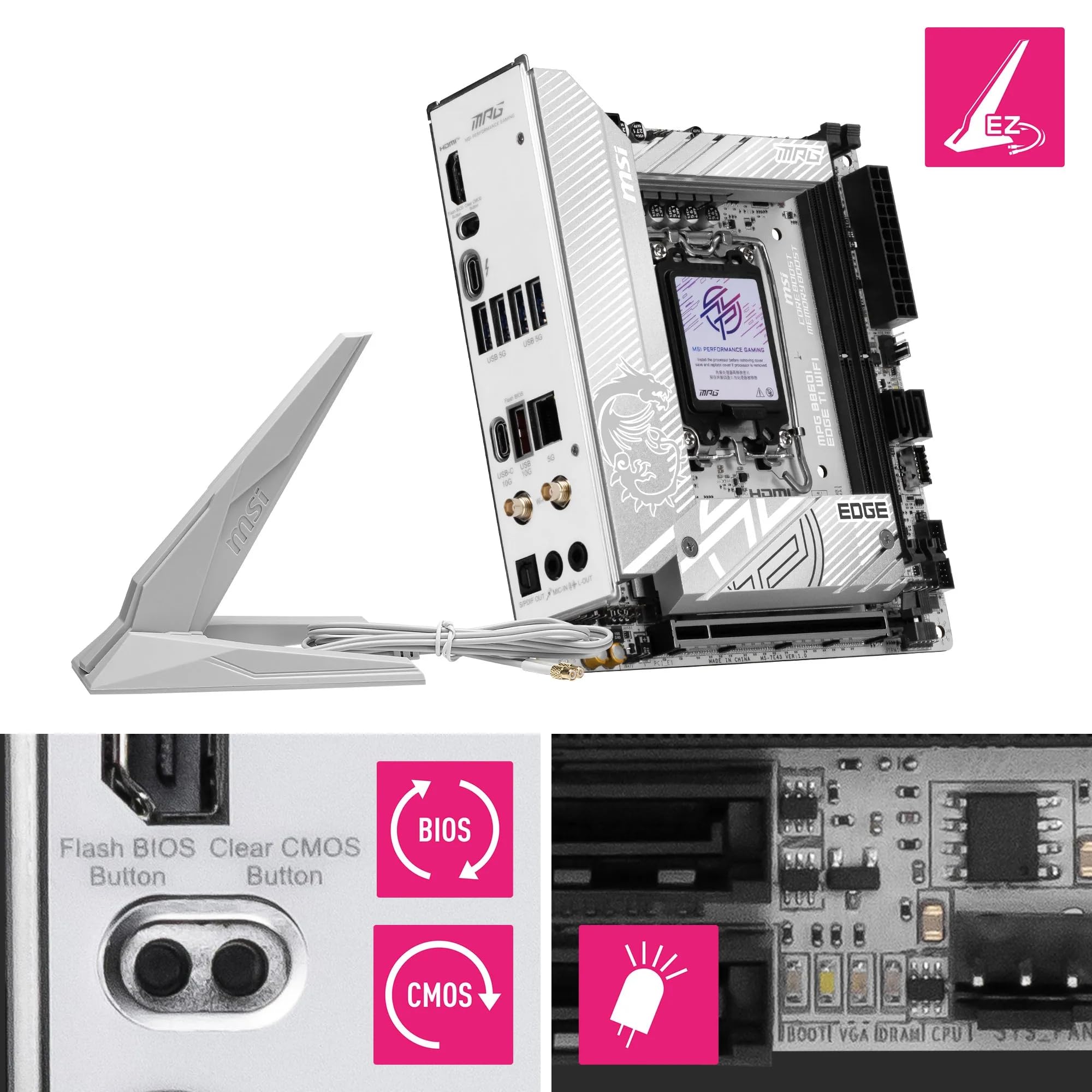 Amazon.com: MSI MPG B860I Edge TI WiFi Motherboard, Mini-ITX