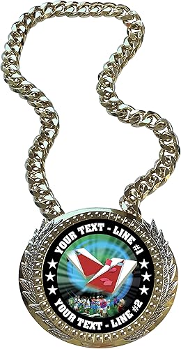 Express Medals - Trofeo de cadena de campeón de Cornhole con 2 líneas de texto personalizado personalizado en una medalla de premio de campeonato