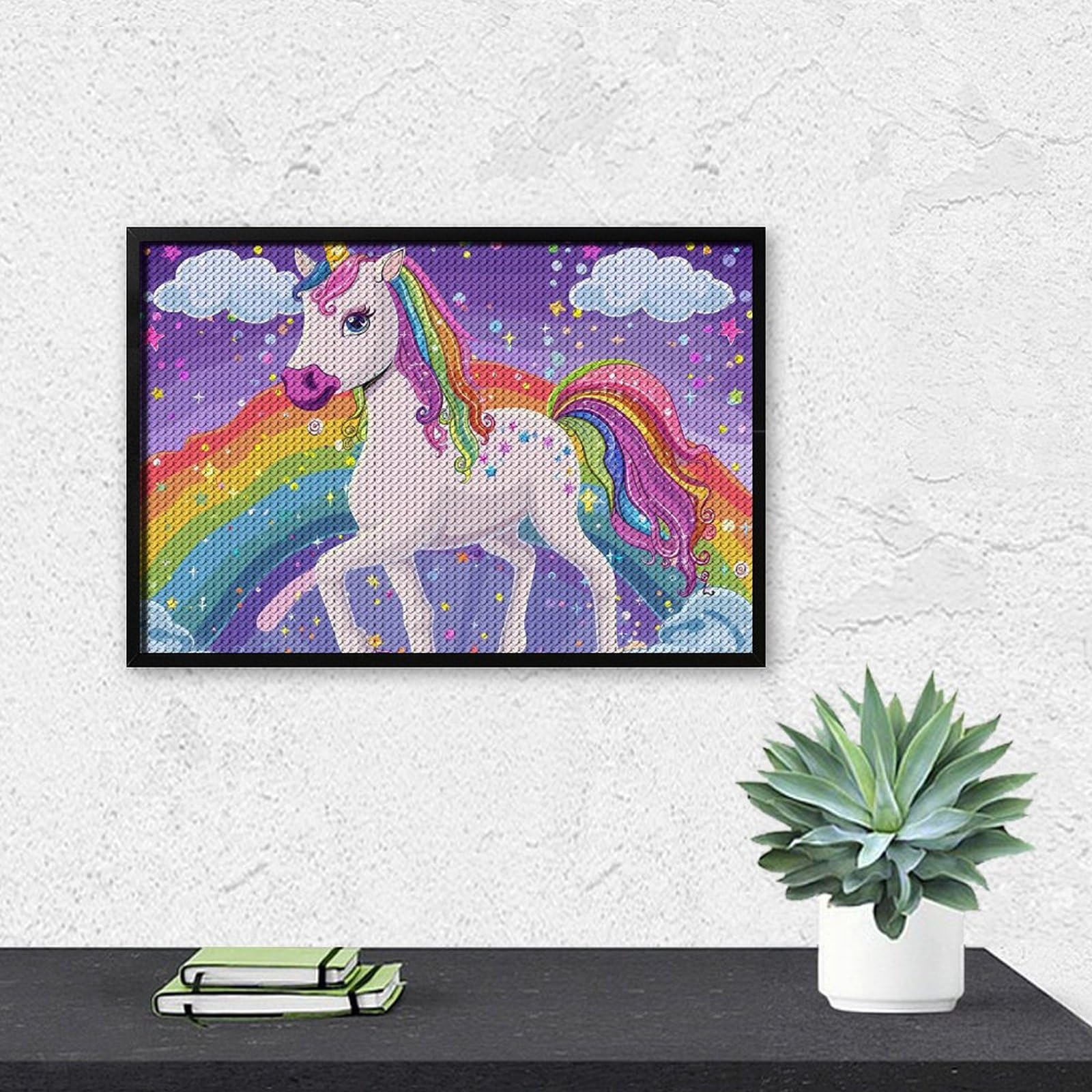 Toalla Playa Niña Kit Diamond Painting Unicornio 15x15cm