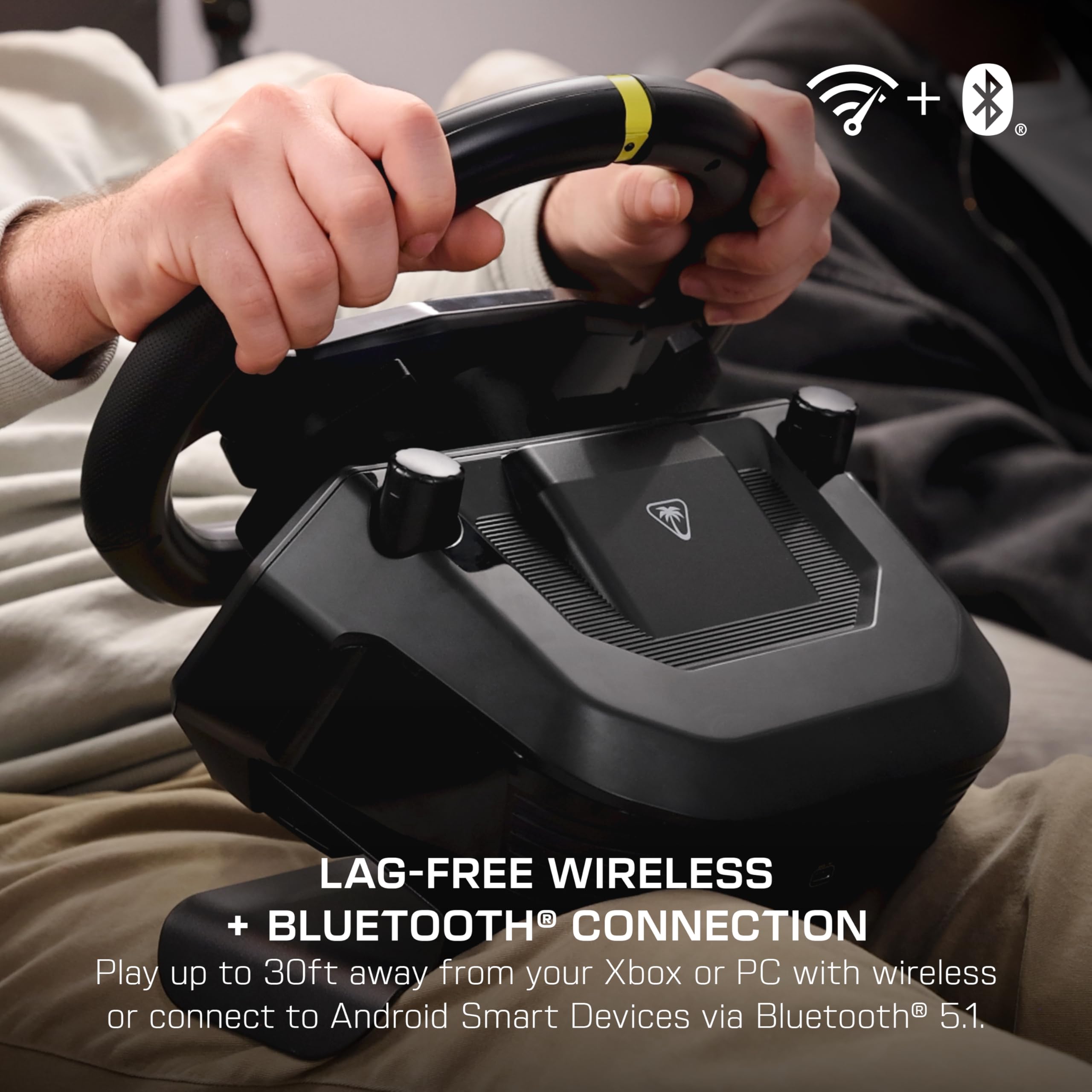 Turtle Beach Racer Sistema di volante wireless con licenza ufficiale per Xbox Series X|S, Xbox One e PC Windows - Connessione wireless stabile, fino a 30 ore di autonomia della batteria