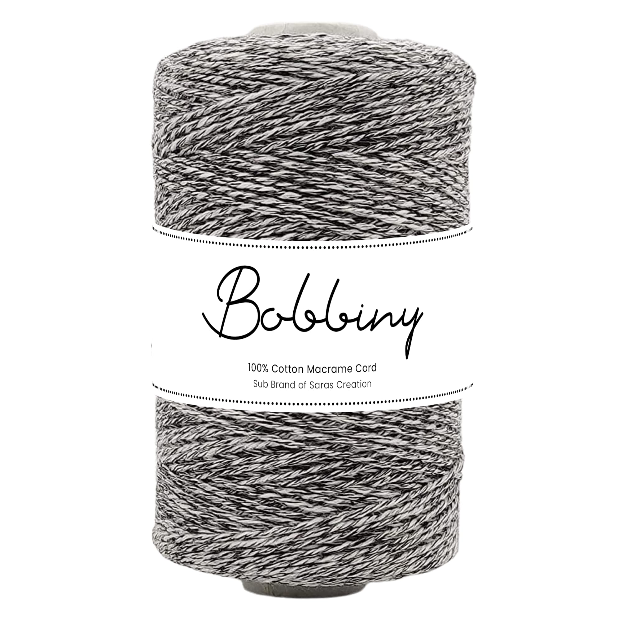 Bobbiny | 3 Ply Twisted Macrame Cotton Cord Dori (Roll Packaging) Thread for Macrame DIY and Other Projects | Melange | 2mm,100 Meter