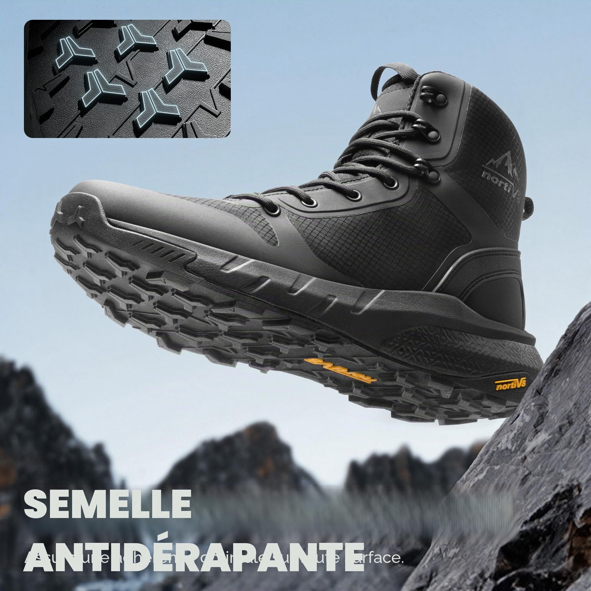 NORTIV 8 Homme Botte Tactique Militaire,Légère et Confortable,Bottes de Combat pour Moto et Randonnée Travail