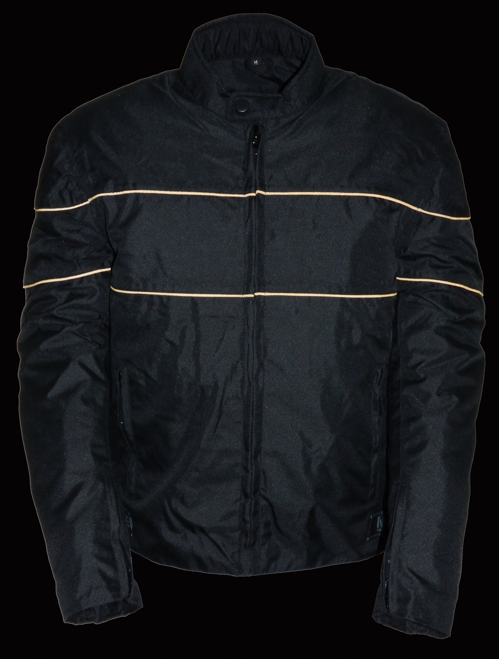 NexGen SH2285 Men's Black with Orange Stripes Scooter Style Textile Jacket - X-Large