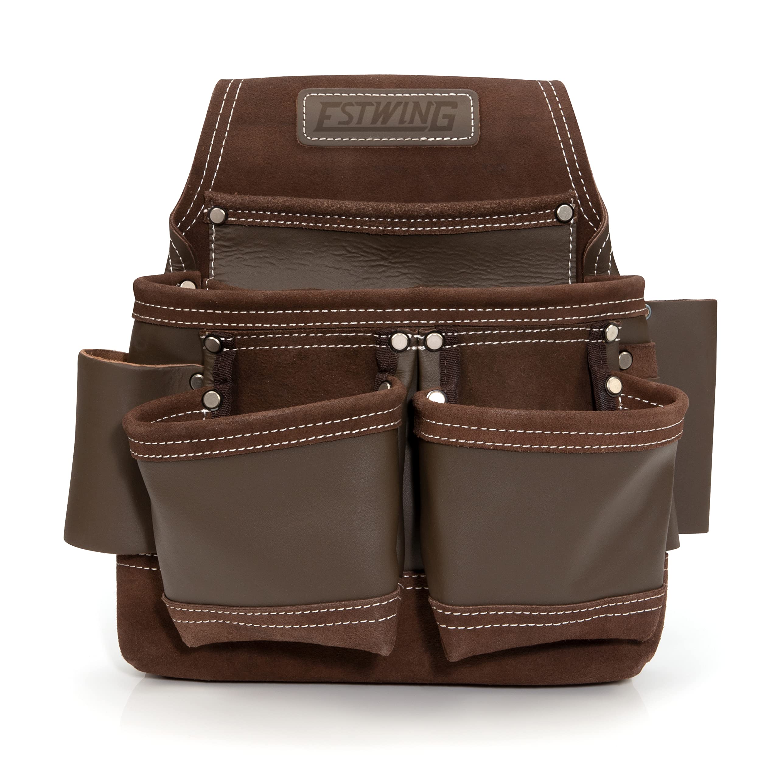 9-Pocket Full Leather Framer's Pouch Brown