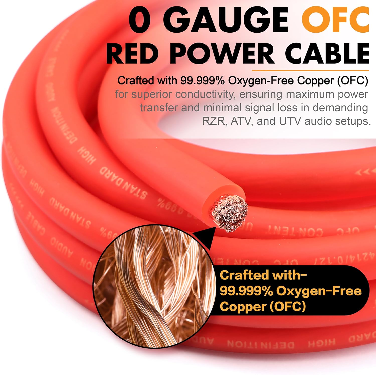 1/0 Gauge (0 AWG) Pure OFC Amplifier Wiring Kit 6000W - Heavy Duty Car Audio Power Cable with Fuse Holder & RCA | for High Power Subwoofer & Big 3 Upgrade | Verify 0.33" OD Fits Your Amp