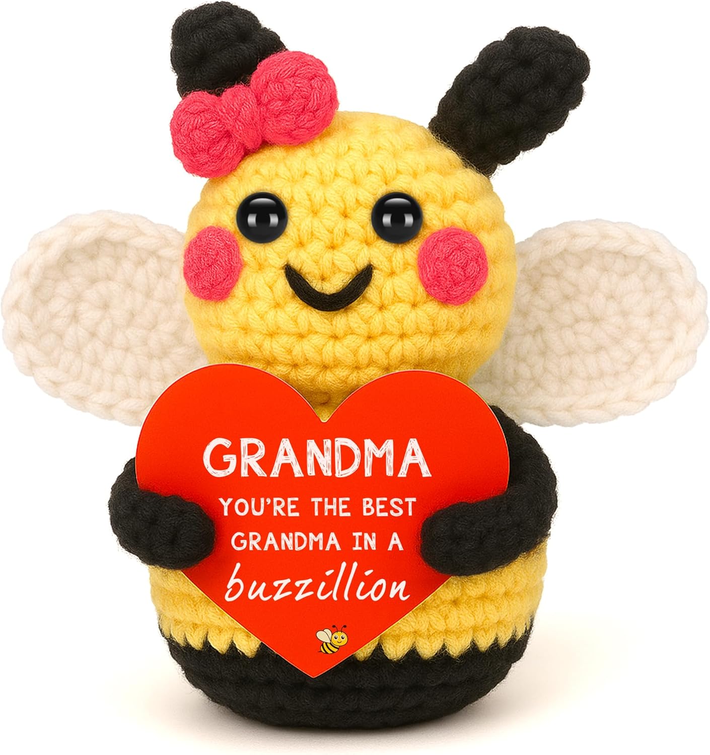 LEJIAJINW Valentines Gigi Gifts for Grandma, Mothers Day Grandma Gifts Valentines Day Funny Easter Basket Stuffers Grandmother Mother's Day Birthday Gift, Cute Mini Crochet Bee Gift