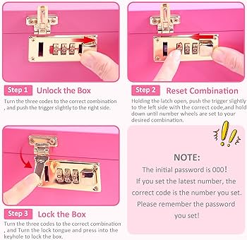 Amazon.com: JIABOLANG Bamboo Box with Combination Lock, Decorative