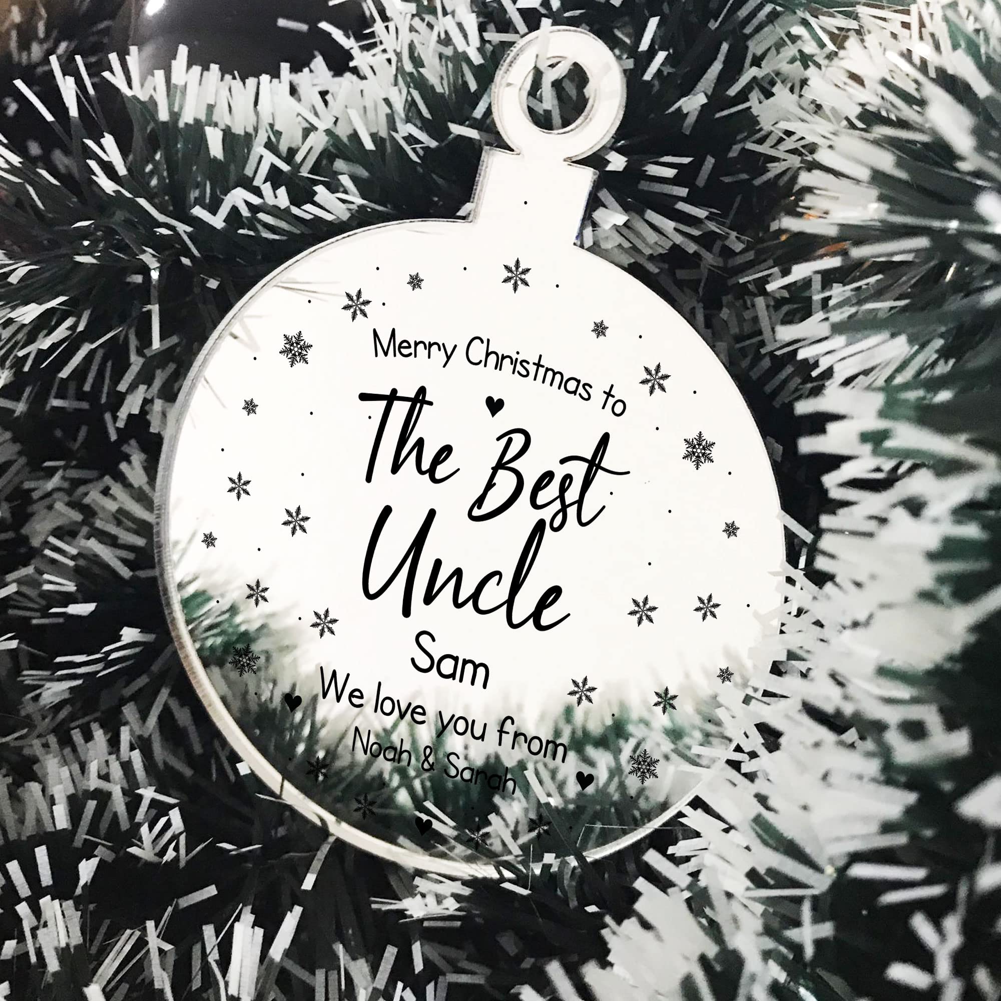 For Uncle Personalised Thank You Novelty Gift For Uncle Bauble Gift For Him