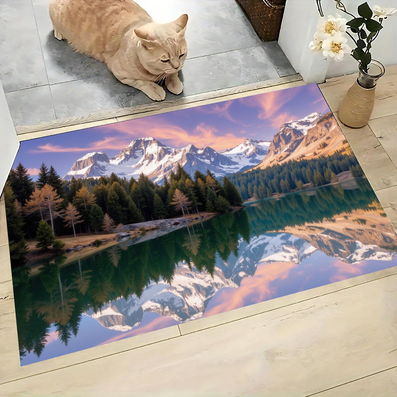 Paillasson intérieur facile à nettoyer tapis de porte orange doux et résistant