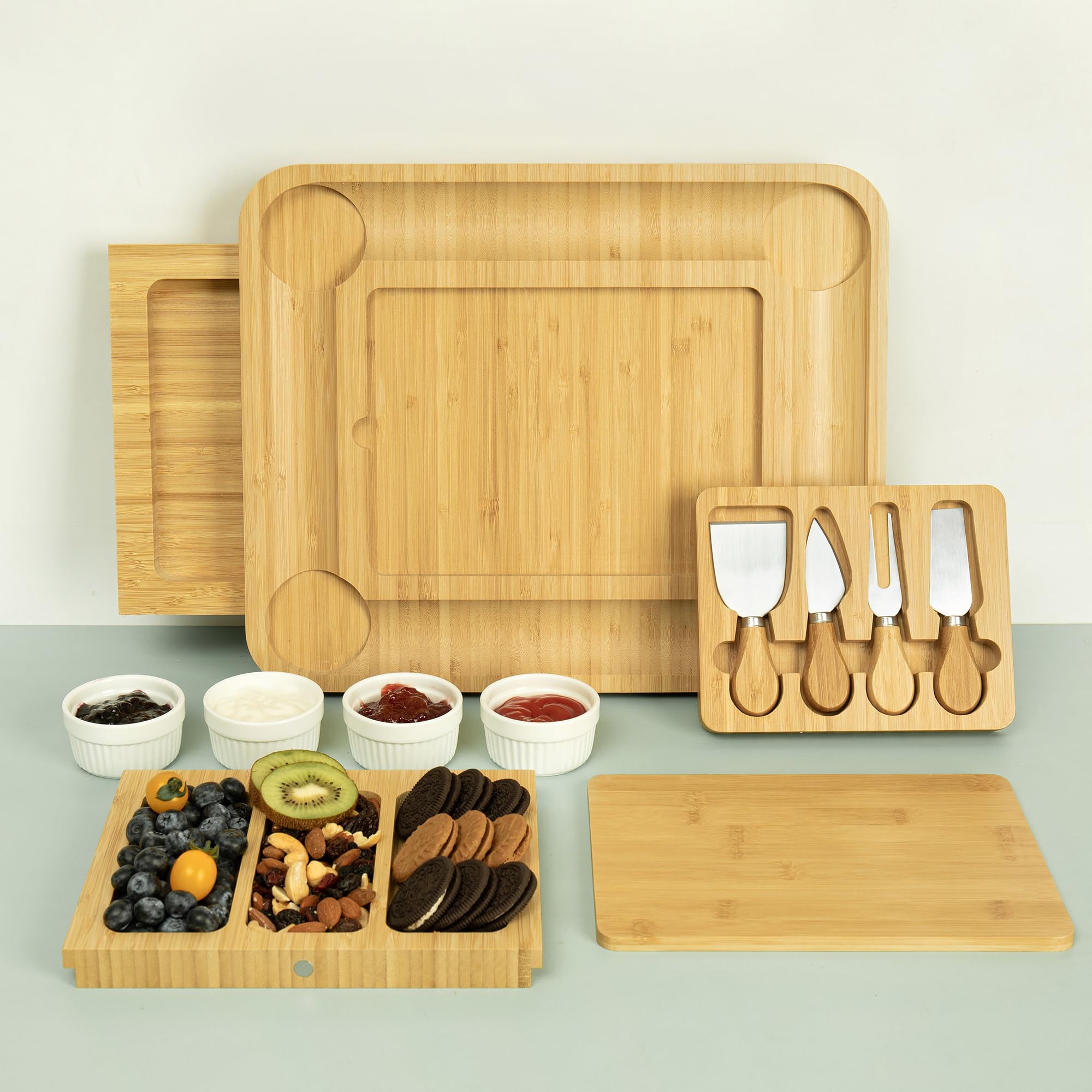 drmvalg Charcuterie Board Käsetablett, Einweihungsgeschenk für neues Zuhause