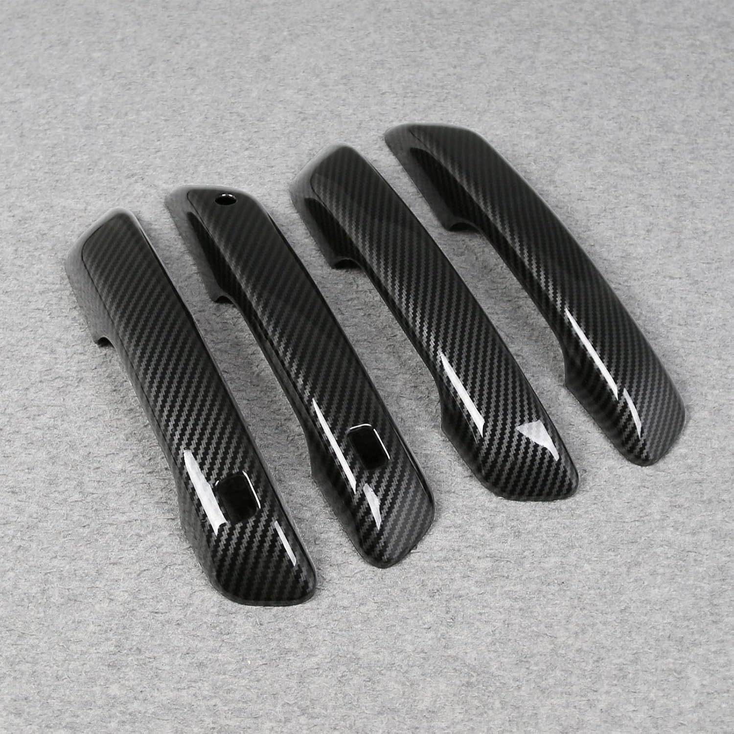Beautost Fit for Jeep New Grand Cherokee 2024 2025 2026 with Smart Keyhole Door Handle Cover Trims (Carbon Fiber Black)
