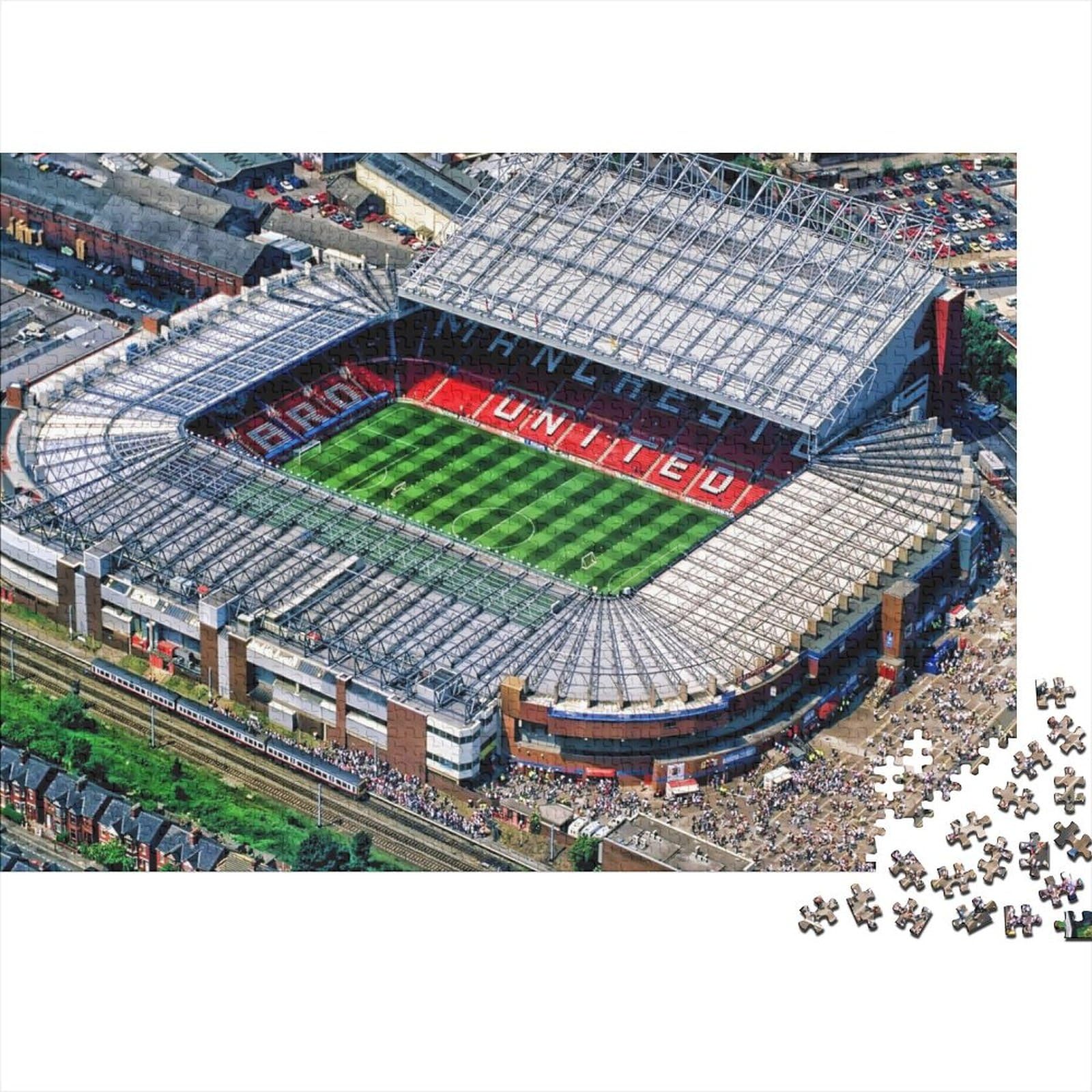 Football Pitches 1000 Pieces Adult Jigsaw Puzzles Old Trafford Jigsaws Challenging Game Family Challenging Educational Challenge Home Decoration for Adults And Kids Age 12 Years Up 1000pcs (75x50cm)