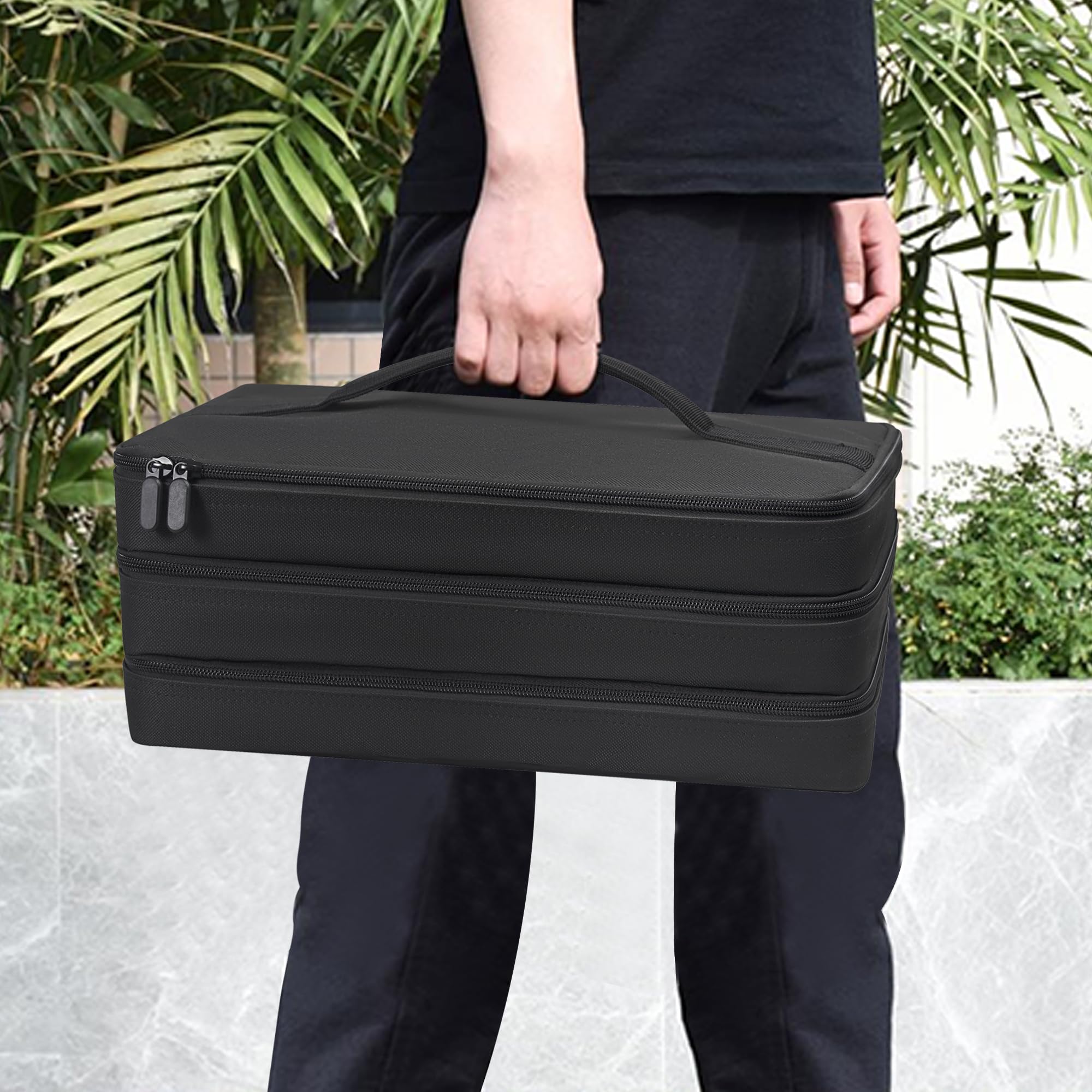 Risou Sac de transport pour figurines miniatures – 108 emplacements pour figurines miniatures compatible avec 40 K, D&D et plus (sac uniquement) (noir)