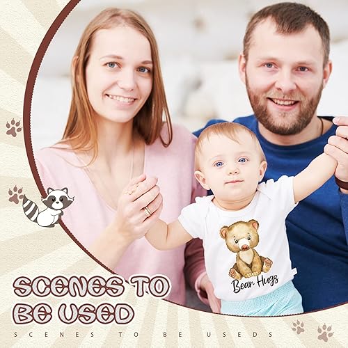 Miniatura 7 de Teling 36 Pcs Woodland Animal Iron on Decals Baby Shower Iron on Transfers Stickers Cute Panda Patches Lion Bear Pictures Baby Bodysuit Making Game