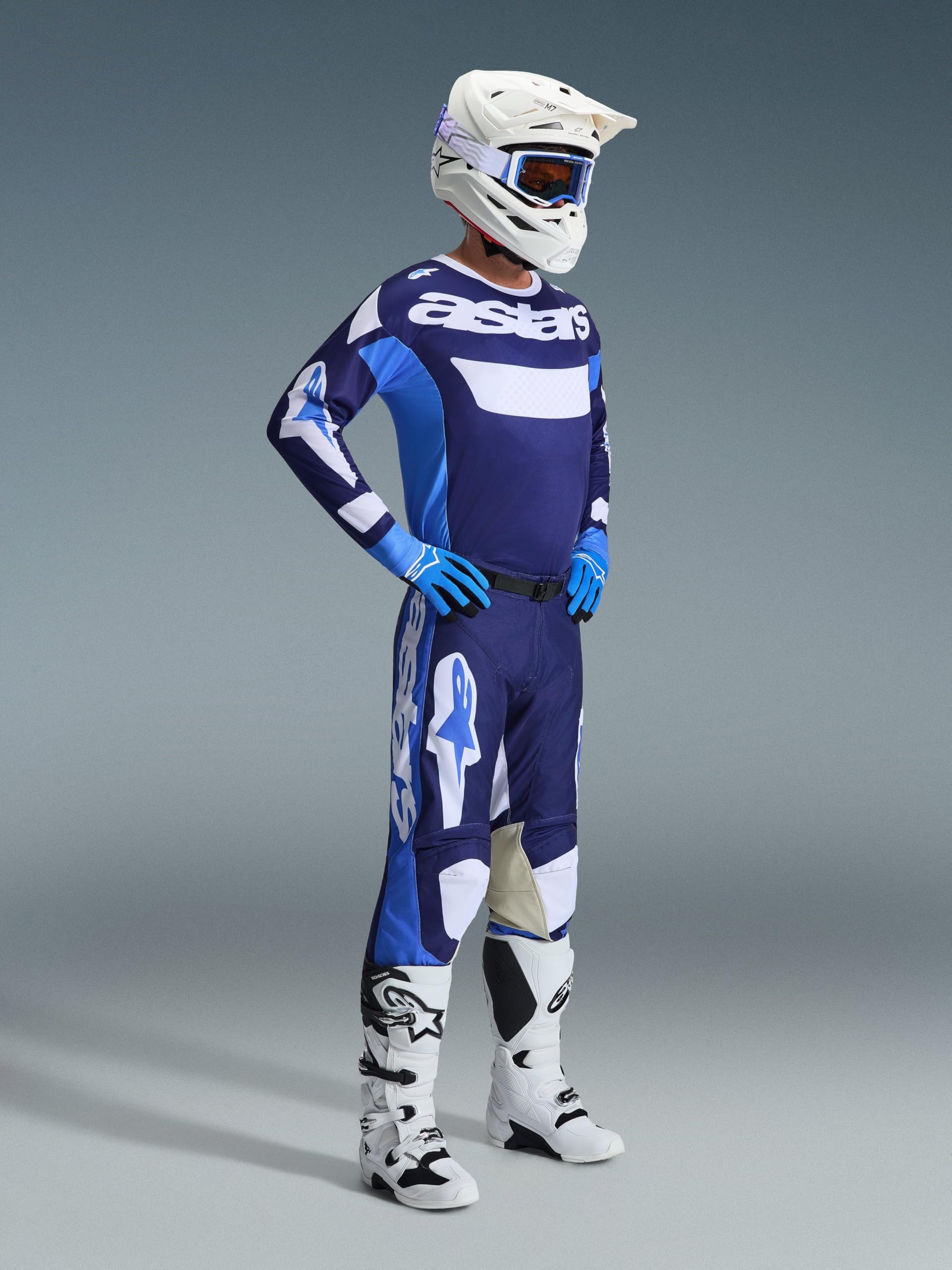 Alpinestars Racer Riway Maglia da motocross, blu, S