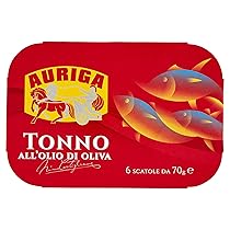 Tonno Auriga all’olio di oliva 70gr x 6. Formato scorta. Senza conservanti. Fonte di proteine.