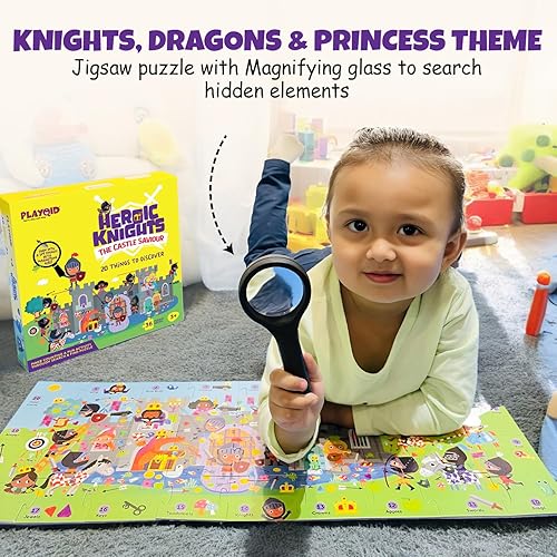 Miniatura 2 de Caballeros y dragones Busca y encuentra rompecabezas para niños de 3 años | Castillo de princesa de cuento de hadas fotos ocultas recuerdos de
