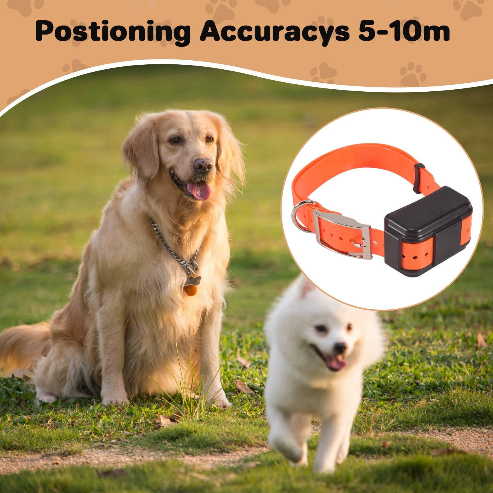 2X Collier GPS pour Chiens, Suivi GPS en Temps Réel, Étanche IP67, pour Chiens de Taille Moyenne et Grande.