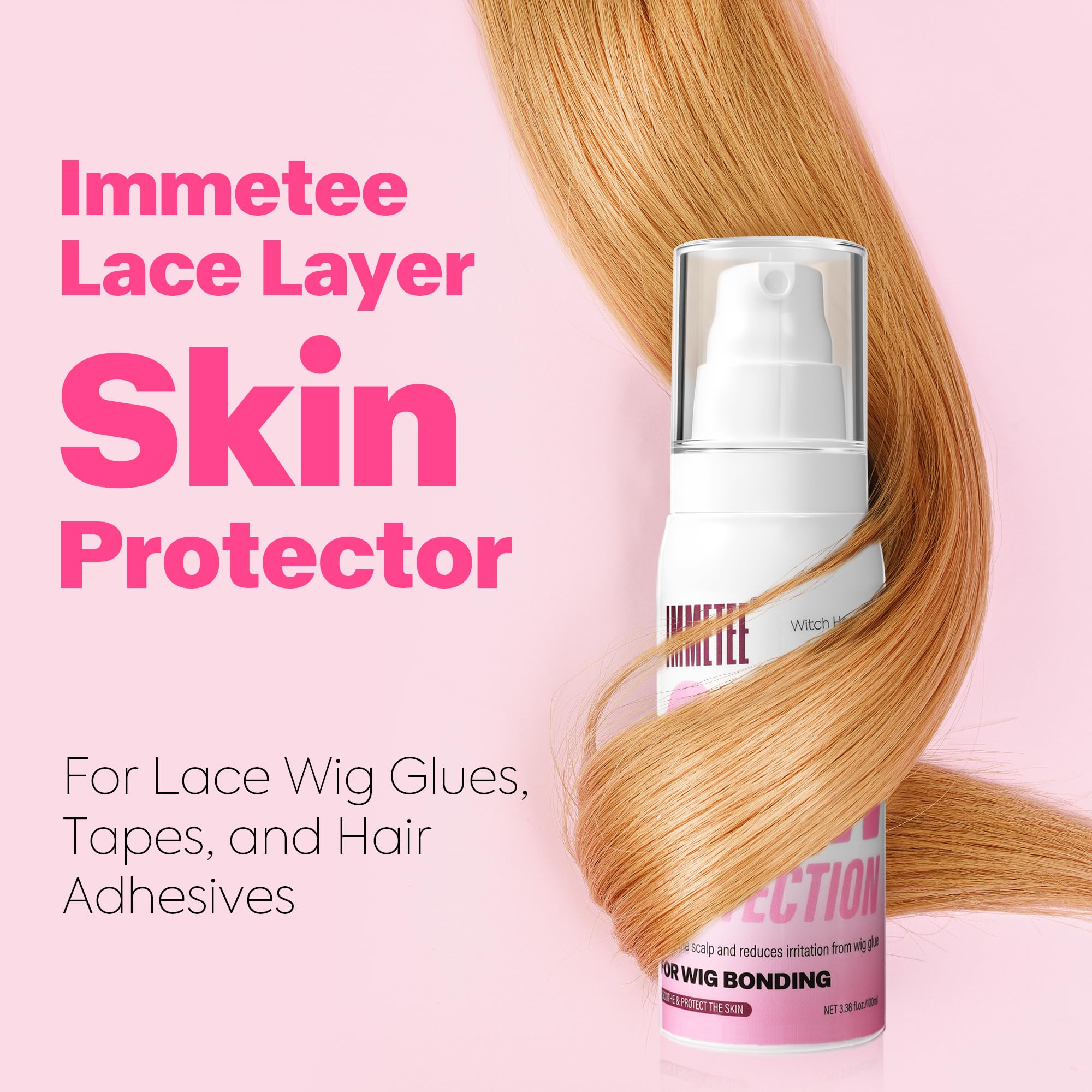 immetee Wig Bond Protección para la piel, pegamento para pelucas, protector del cuero cabelludo para pegamentos para pelucas de encaje y adhesivos capilares. 100 g/3,38 fl. oz.