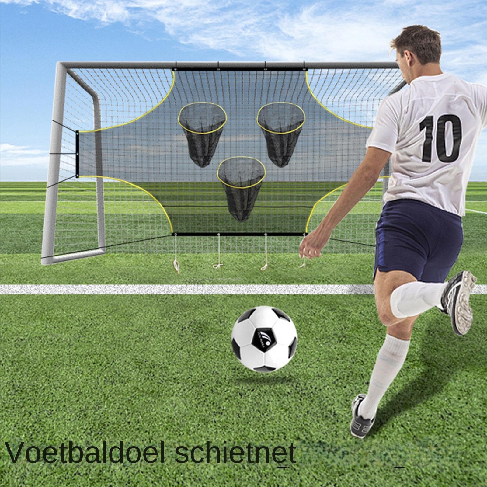 Rete porta di calcio - Rete professionale per allenamento di calcio con zone di punteggio contrassegnate, sistema di attrezzatura per esercizi | Miglioramento delle abilità target Strumento di