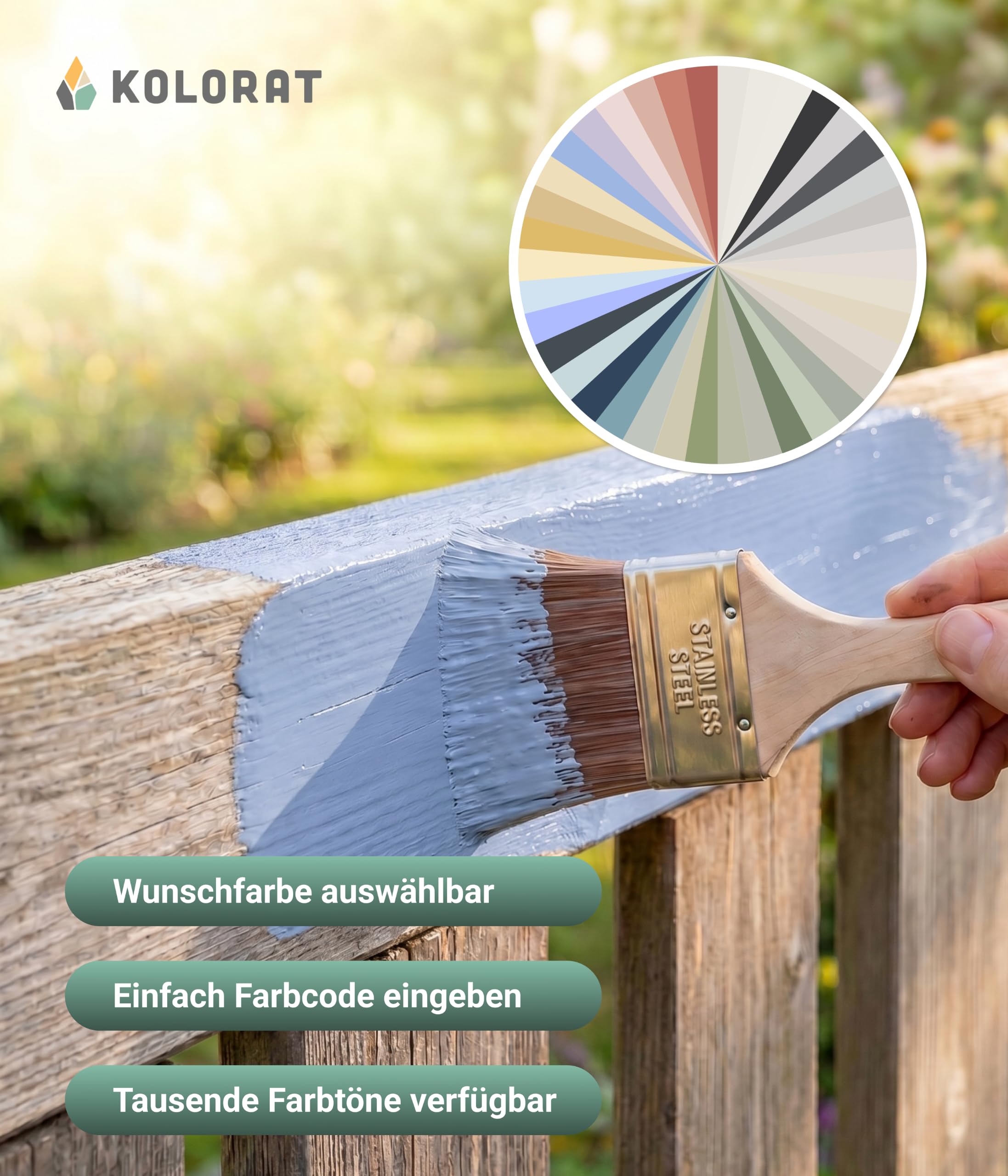 Kolorat® Holzfarbe personalisiert 2.5L | Wetterfeste Wunschfarbe