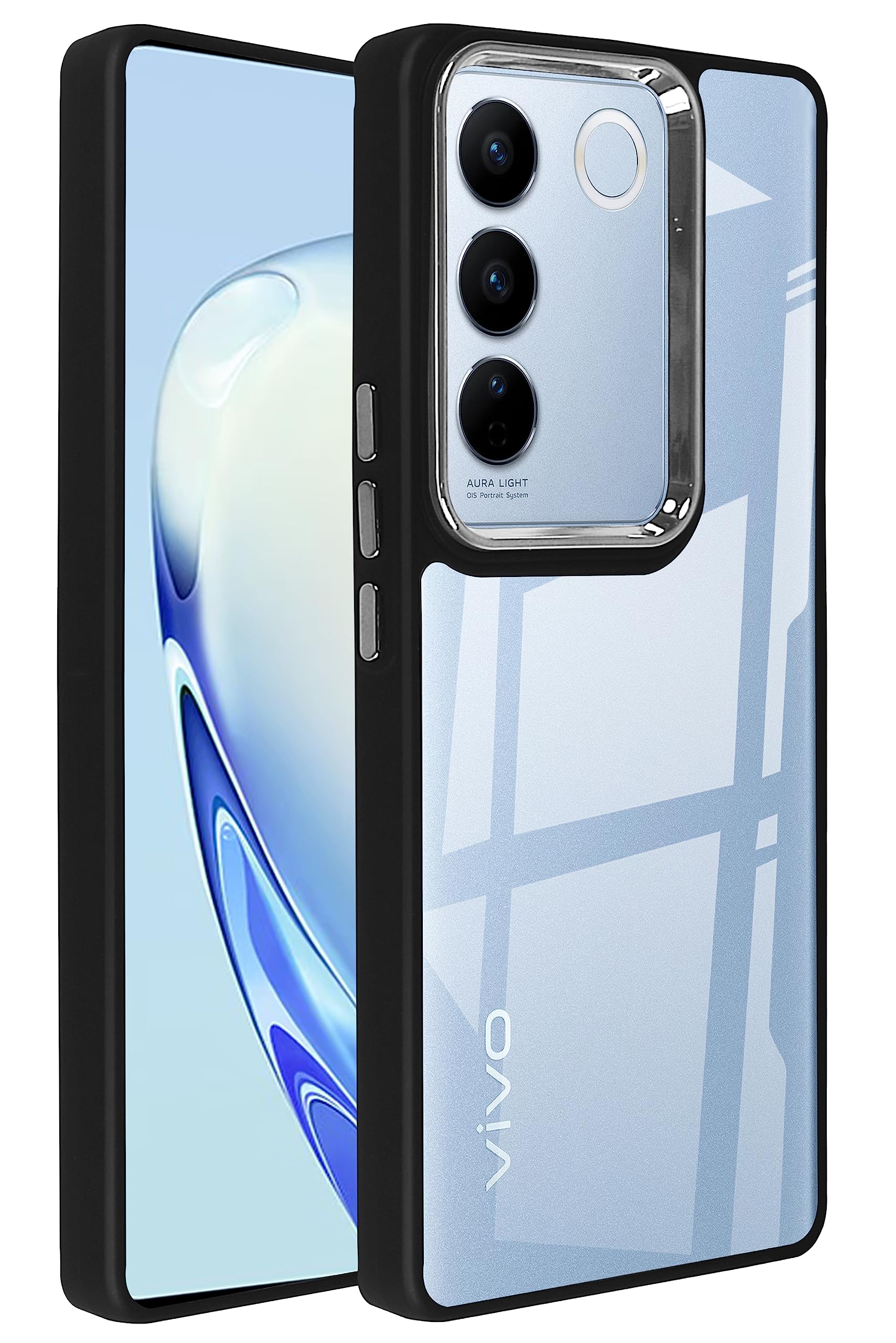 Zapcase Back Case Cover for Vivo V27 / Vivo V27 Pro 5G | Compatible for Vivo V27 / Vivo V27 Pro 5G Back Case Cover | Chrome Finish | Metallic Chrome Case Cover | Shockproof Bumper | Black (B0C69K5GLH) Amazon Price History, Amazon Price Tracker