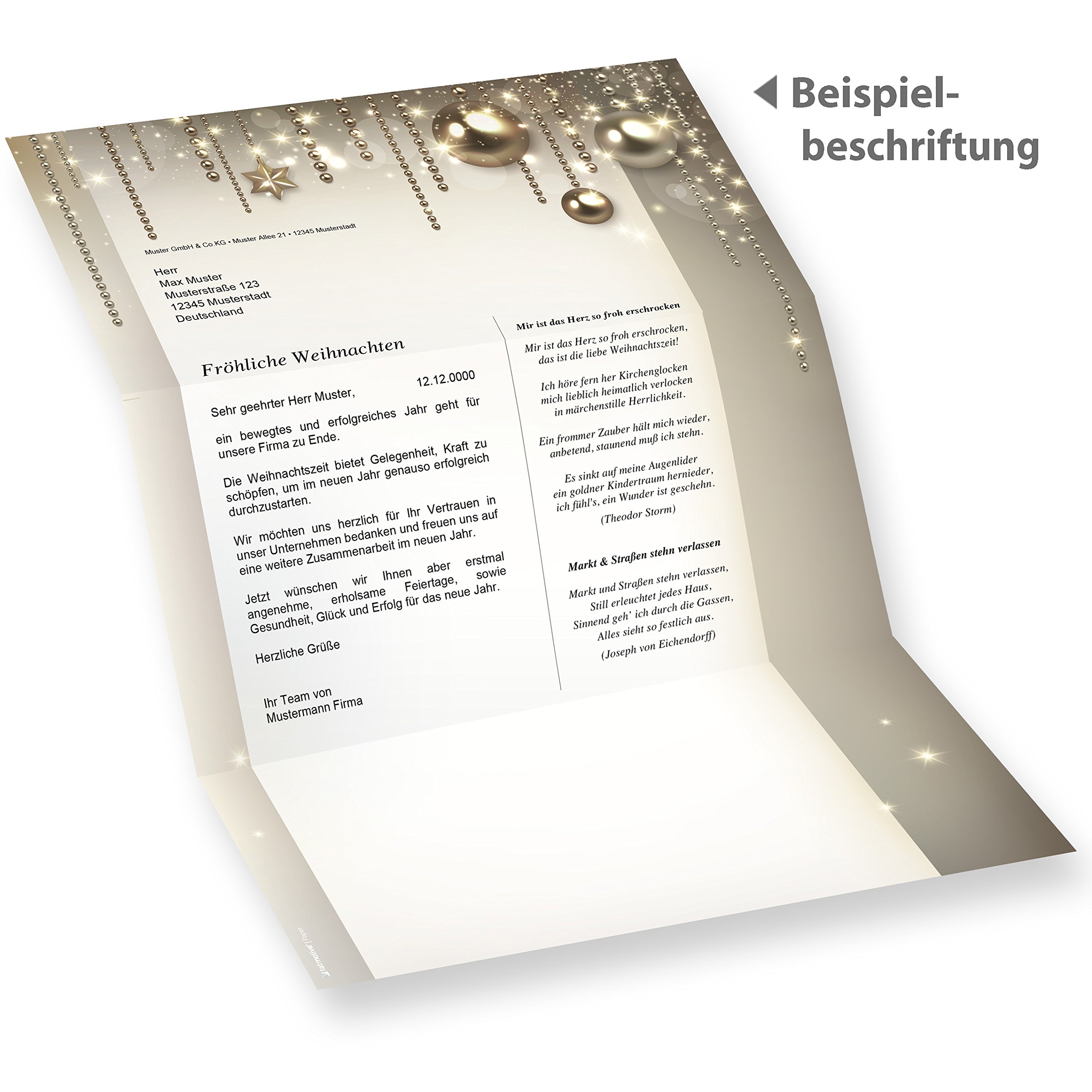 Weihnachtsbriefpapier NOBLESSE 500 Blatt elegantes Briefpapier Weihnachten Papier DIN A4