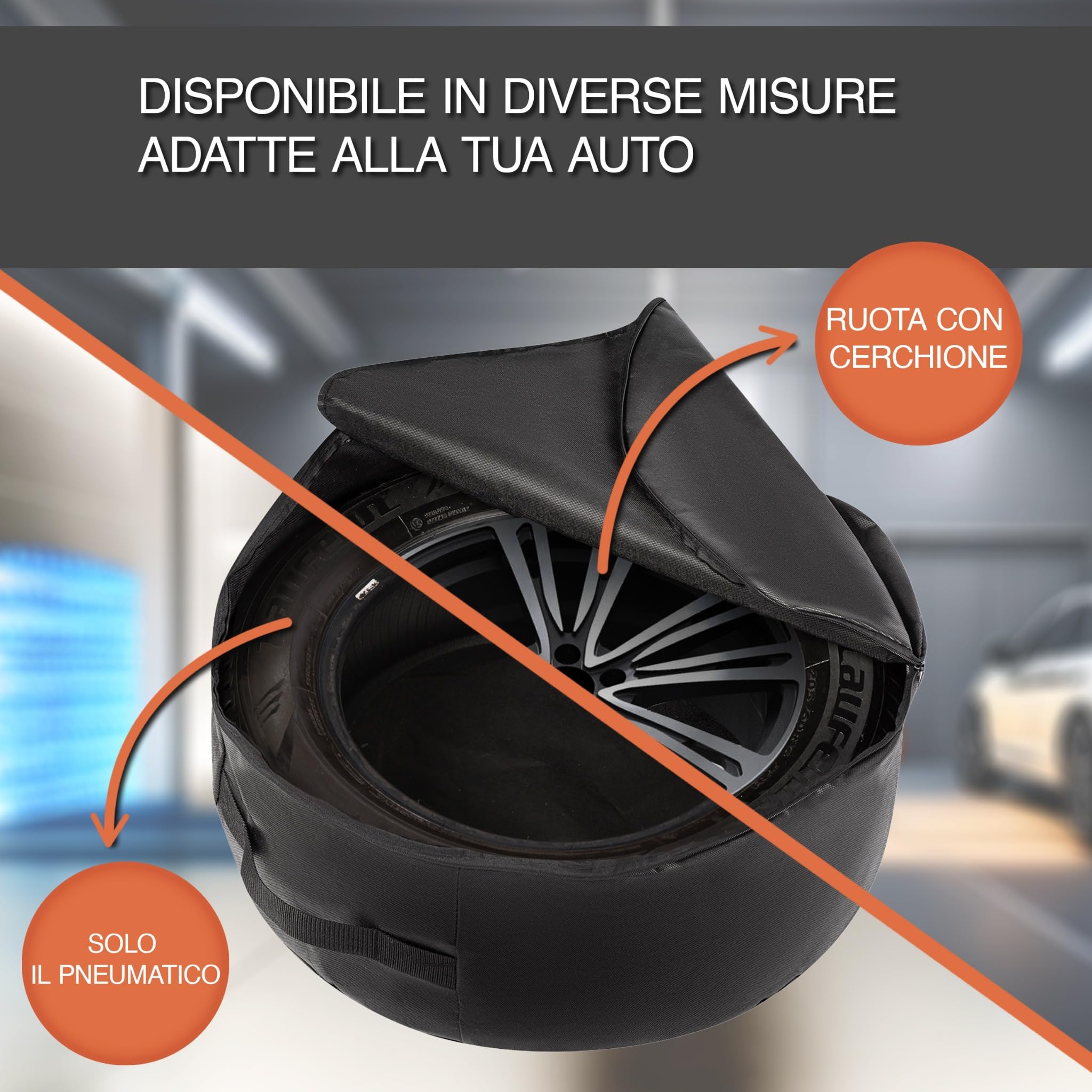 Borsa per pneumatici, copertura per pneumatici, copertura per ruota di scorta, copertura per ruota di scorta, copertura per pneumatici XXXL, diametro 70 cm, altezza 24 cm, 14 pollici, 16 pollici, 17