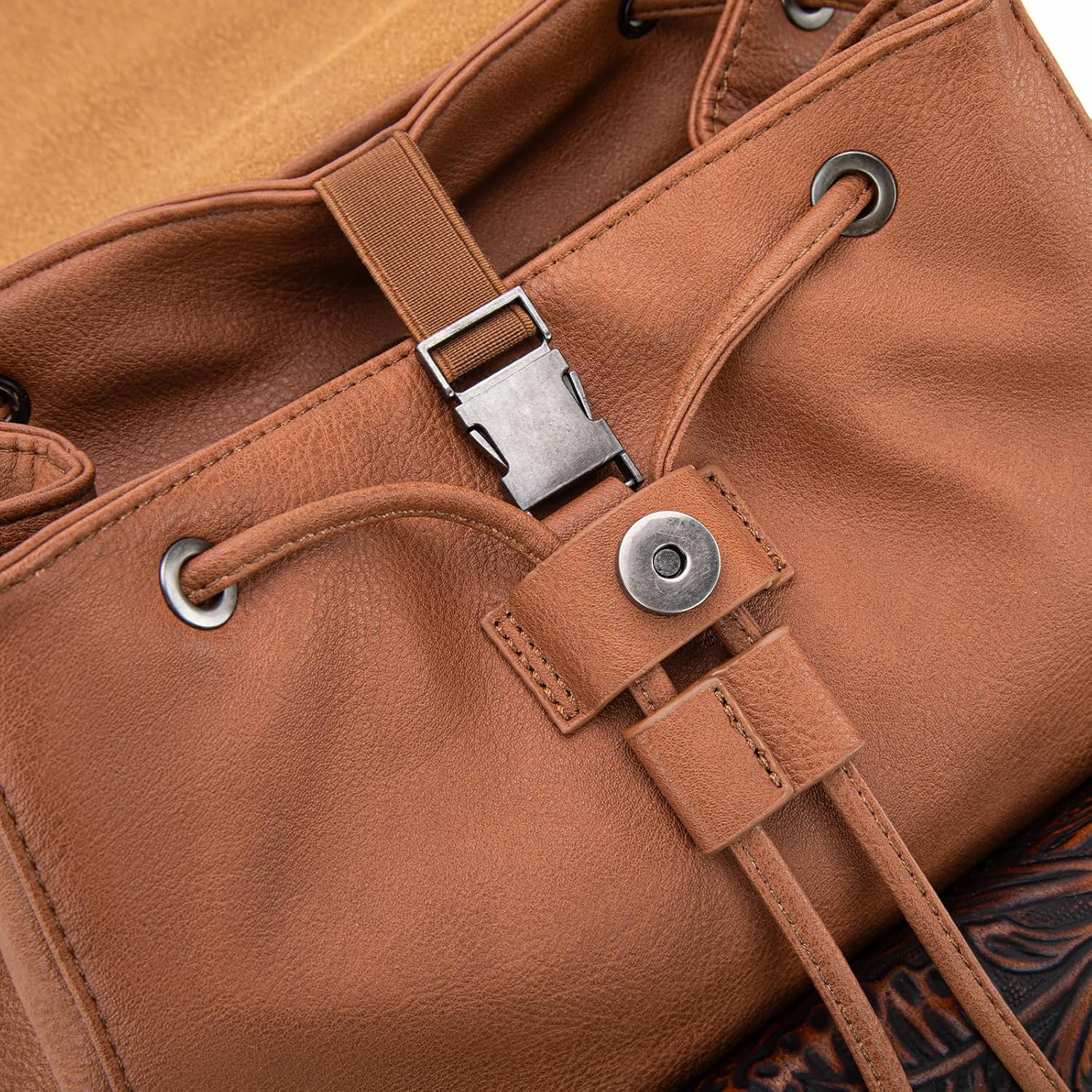 Montana West Wrangler Backpack Purse for Women Men Western Backpack Floral Tooled Travel Bags - Image 4