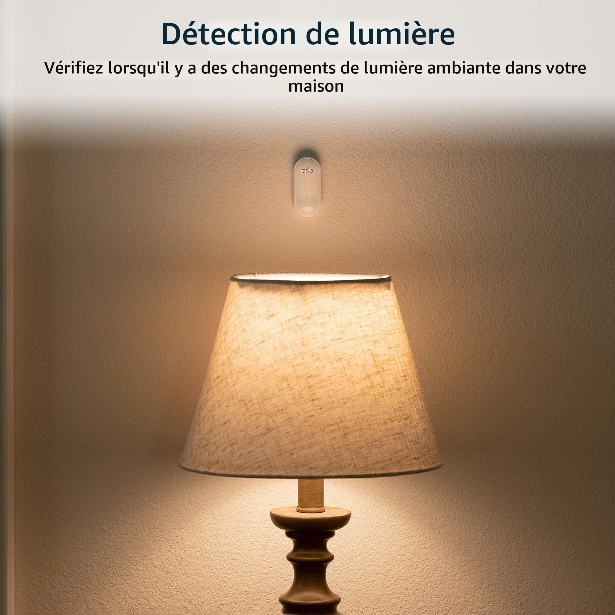 Arlo MS1001 Capteur Tout-en-Un avec 8 Fonctions pour système de sécurité Domestique, Alarme Anti-effraction, détecteur de fumée et détecteur de CO2, détecteur de Fuite d'eau, capteur de Porte, 1