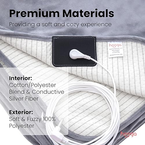 Miniatura 4 de hooga Manta a tierra para mejorar el sueño, aliviar el dolor, energía, inflamación. Manta conectada a tierra. Fibra plateada conductiva. Cordón de
