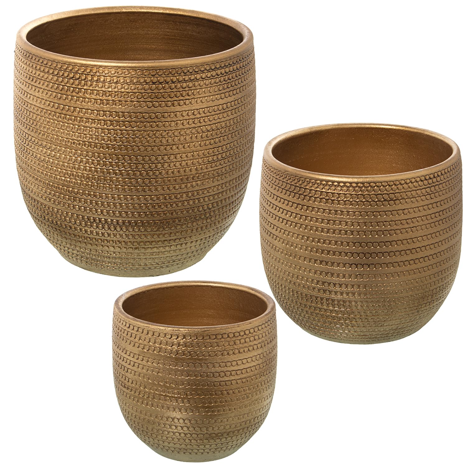 Pots en céramique en or pour salon moderne et entrée accueillante