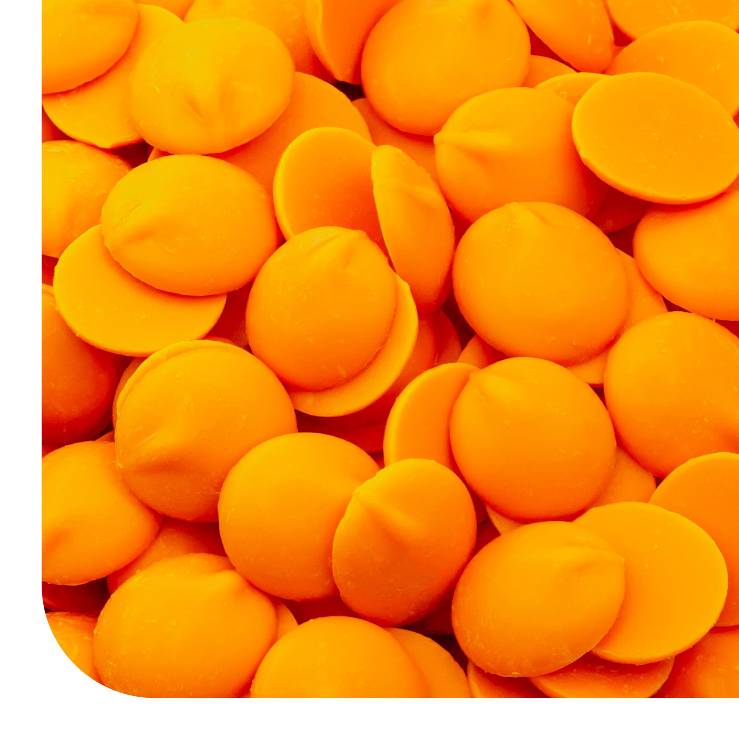 Merckens Chocolate Melts - 1 Pound Pack - Dye Free Orange Candy Melts for Dipping, Molding, Coating & Baking - Vanilla Melting Wafers for All Occasions