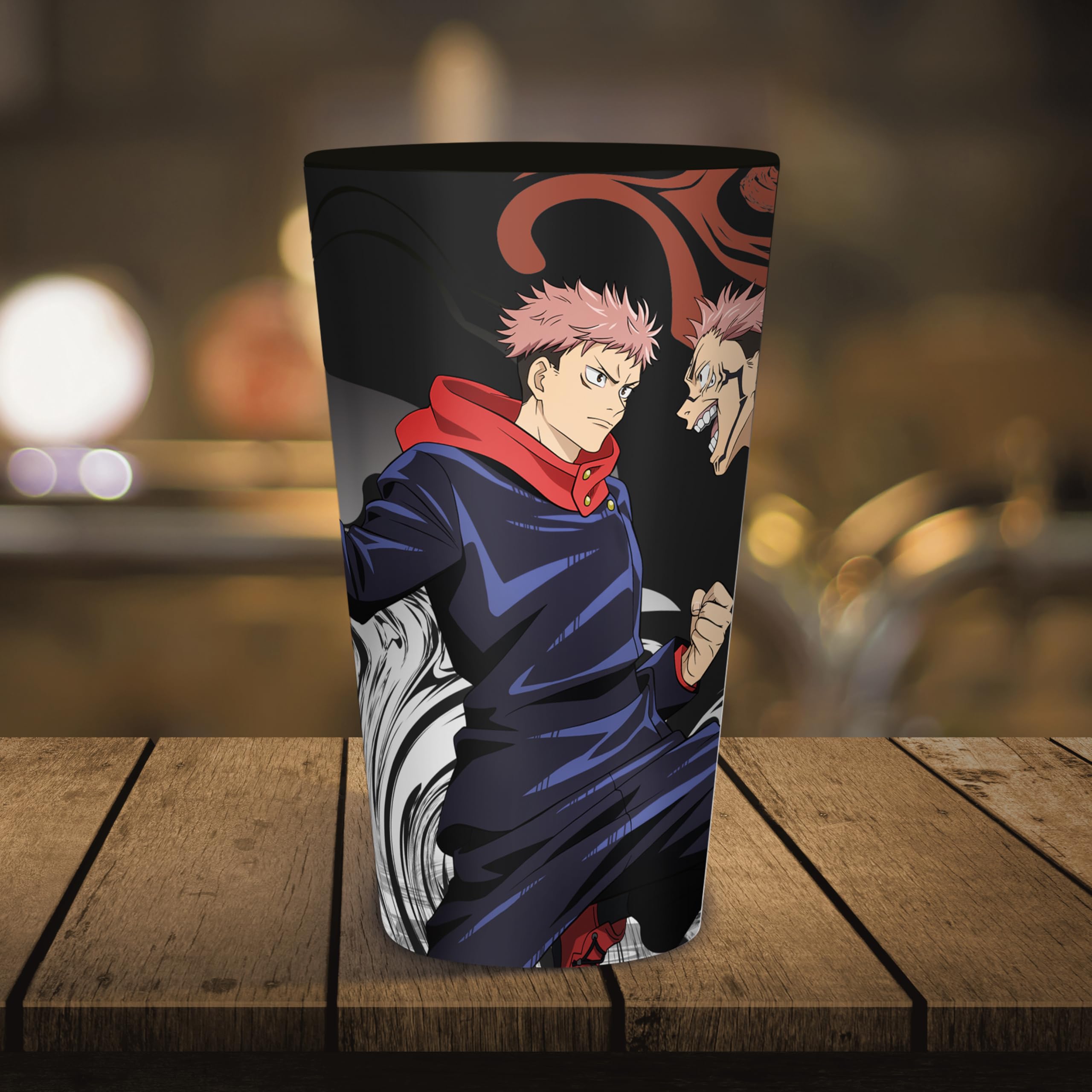 ABYSTYLE Szklanka XXL JUJUTSU KAISEN Itadori vs Sukuna - Oficjalny produkt - 400 ml - Druk wysokiej jakości