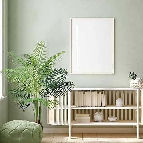 Miniatura 7 de Planta artificial de palma areca, palmera falsa de 6 pies en maceta, planta alta de seda sintética, 14 hojas de palma sintética para decoración del