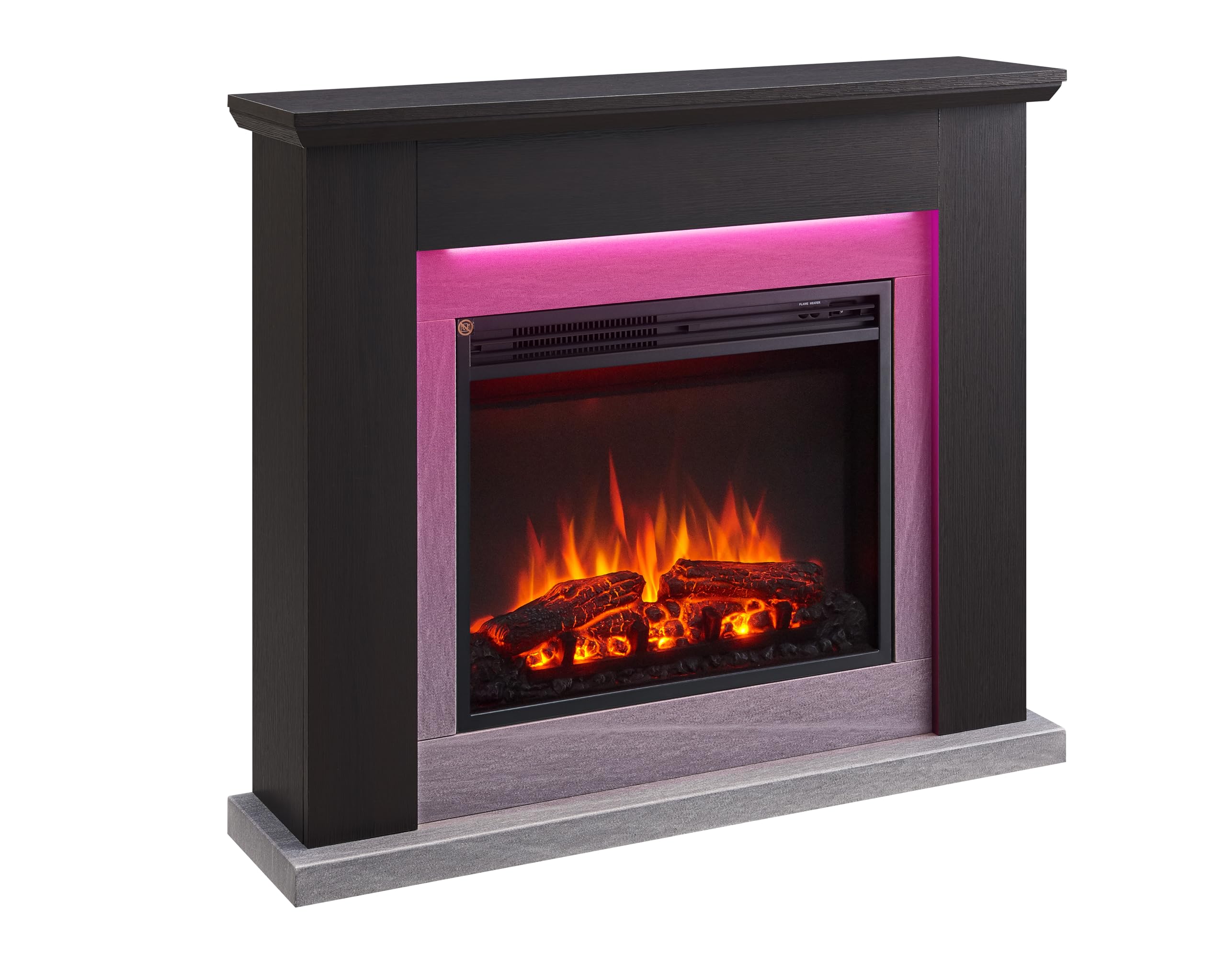 Flamme Espresso Oak Mardella Electric Fireplace With 40" Surround With 2Kw Fireplace Heater Multiple Colours Available