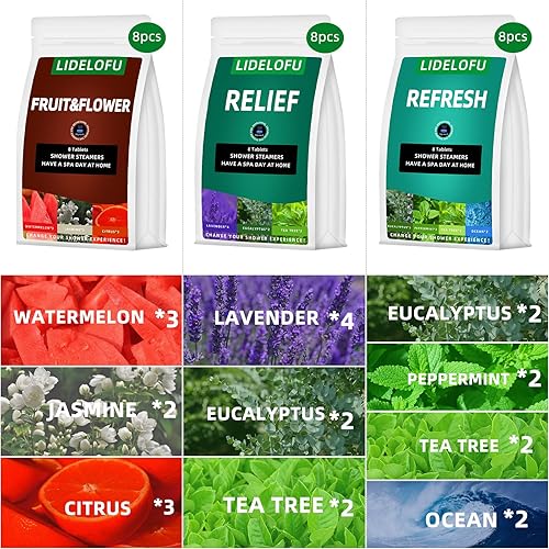 Miniatura 7 de Paquete de 24 vaporizadores de ducha a granel, bombas de ducha aromáticas, tabletas de ducha, regalos de cumpleaños para mujeres y hombres, mamá,