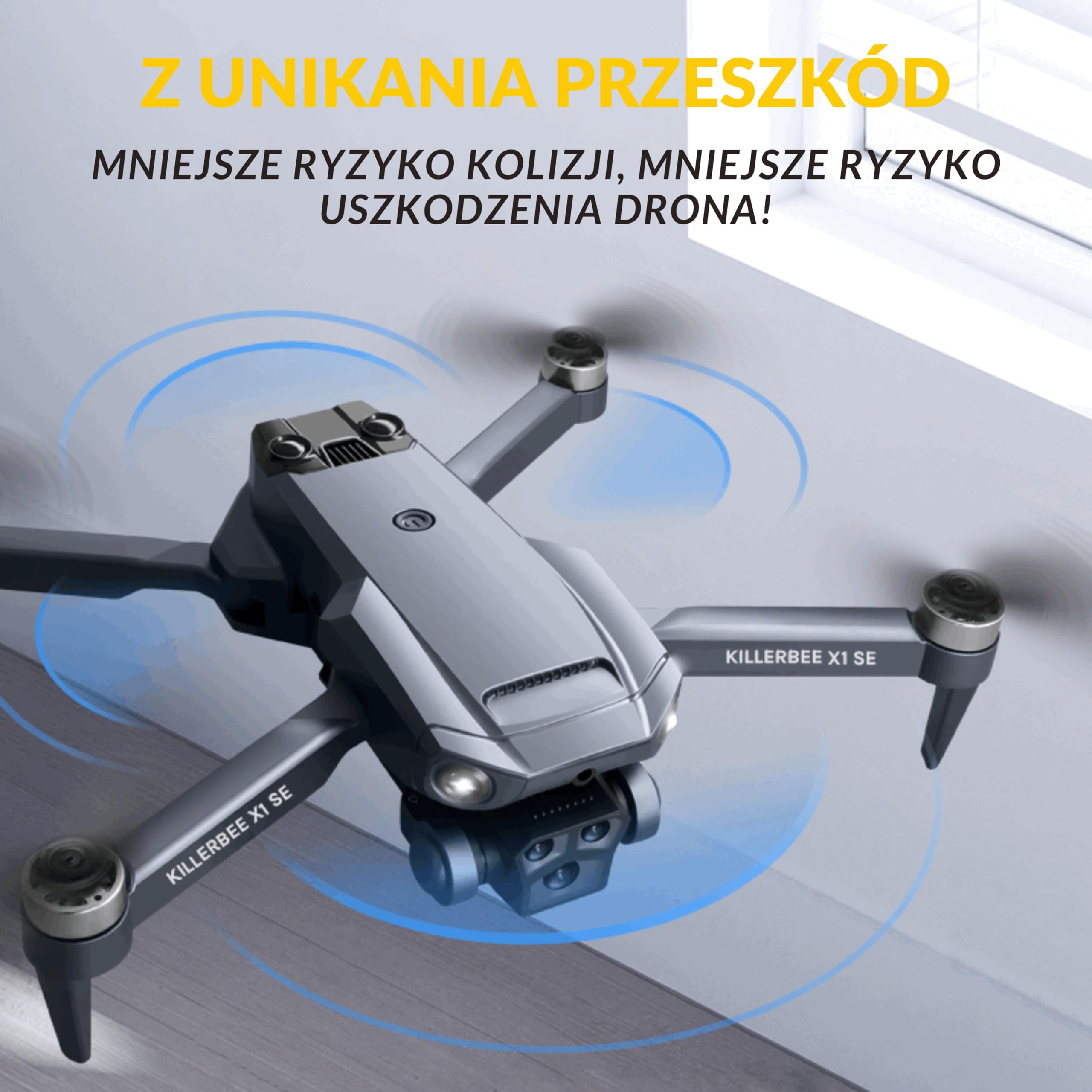 Killerbee X1 SE Sky Predator – dron z podwójną kamerą – dla dzieci i dorosłych – silniki bezszczotkowe – zestaw Ultra Fly More Combo – 48 minut czasu lotu – w zestawie torba i 4 akumulatory