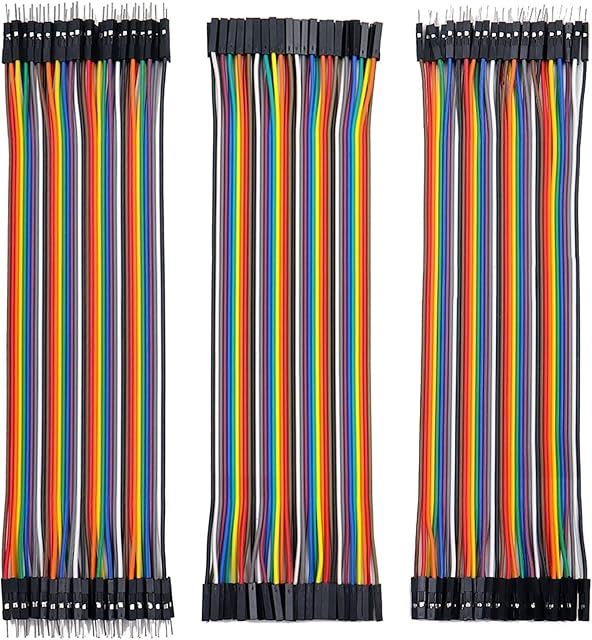 Jumper Wires kit,Multicolored Dupont Wire 3 x 40 pcs, Male to Female, Male to Male, Female to Female,Breadboard Jumper Wires Cables Kit for arduino