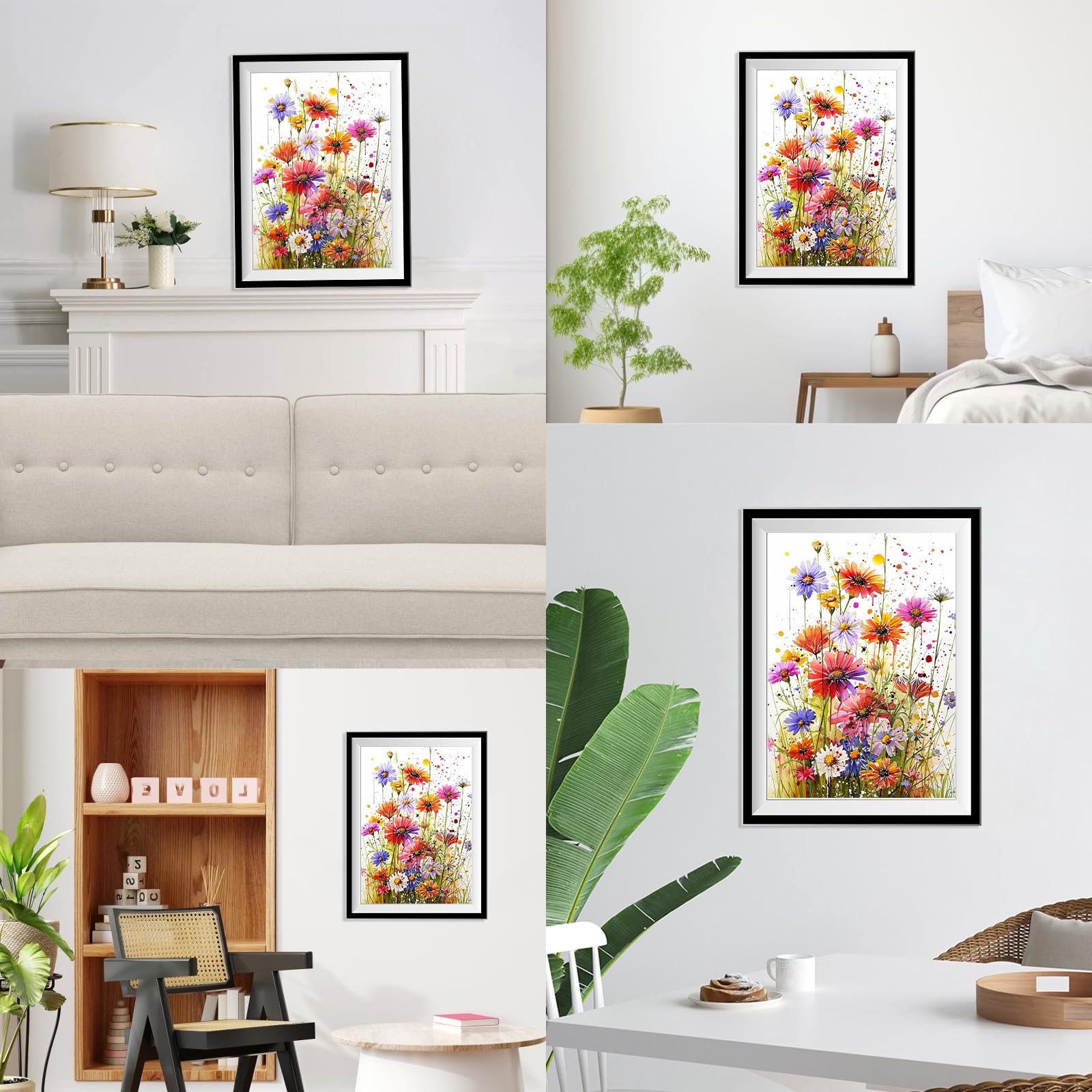 NEWENMO 5D Wildflowers Diamond Painting Kits for Adults,Beautiful Flowers Diamond Art Kit,DIY Full Drill Crystal Embroidery Gifts,Diamond Art Craft,for Living Room Home Decoration - Image 3