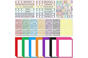 43-Pack Bright Multicolored Poster Board and Sticker Collection for School and Presentations